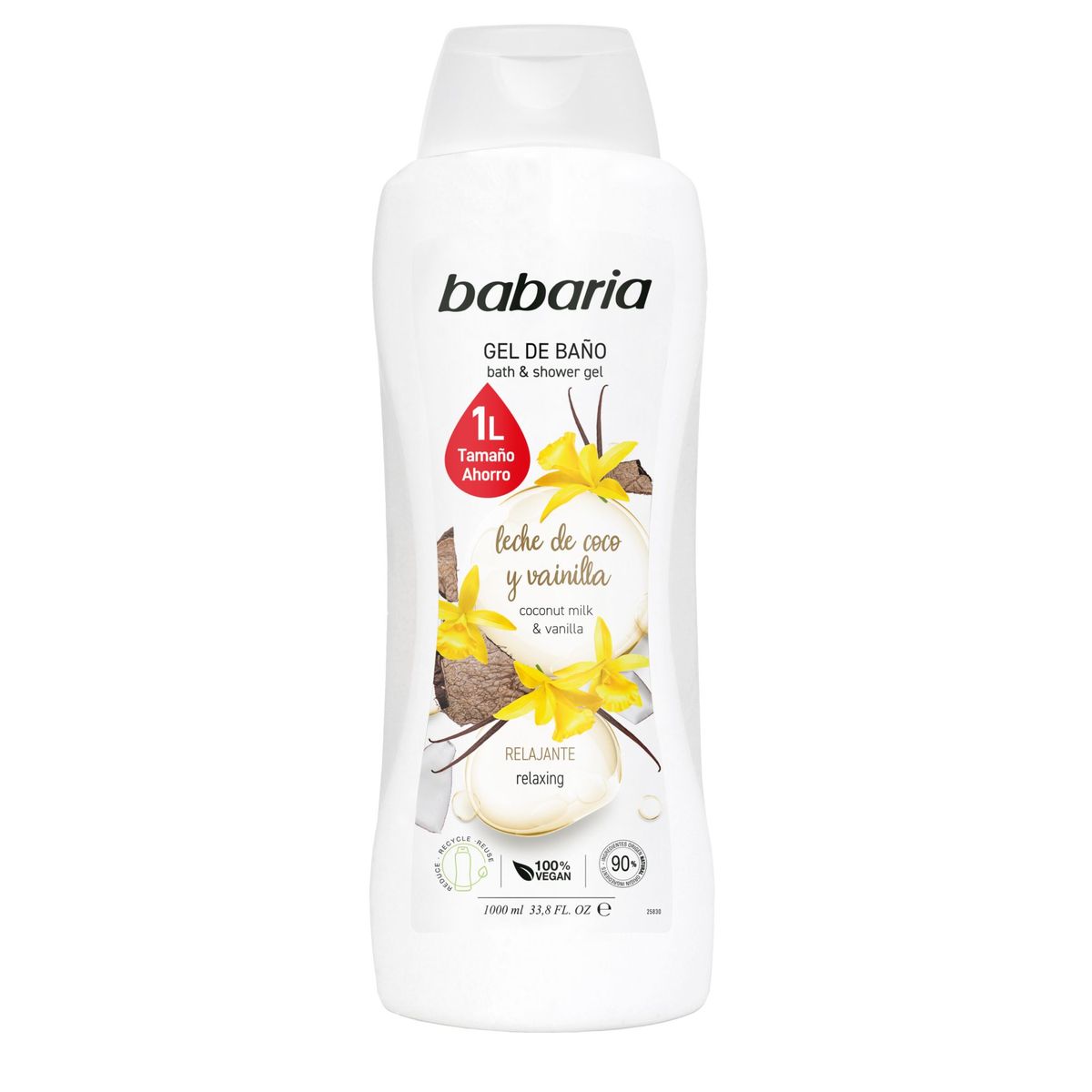 BABARIA - Gel de Baño Babaria Coco Vainilla Botella 1 L