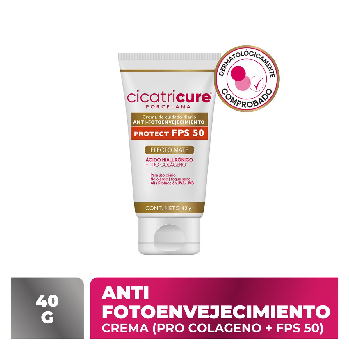 CICATRICURE - Protector Solar Cicatricure Porcelana FPS50 Envase 40 g
