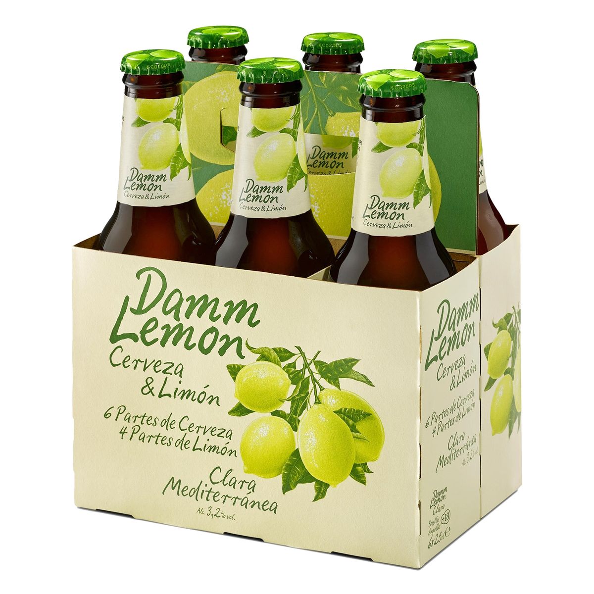 DAMM - Cerveza de Malta Damm Lemon Sixpack Botella 250 mL