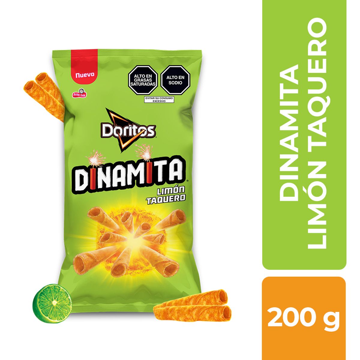 DORITOS - Tortillas de Maíz Doritos Dinamita Limón Bolsa 200 g