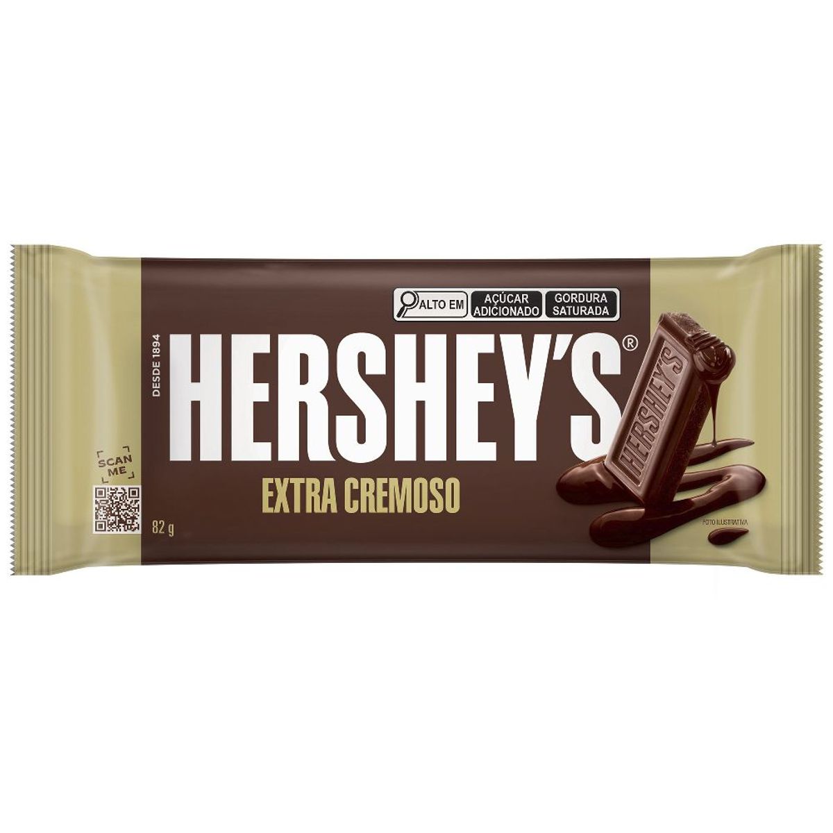 HERSHEYS - Chocolate en Tableta Hersheys Extra Cremoso Empaque 82 g