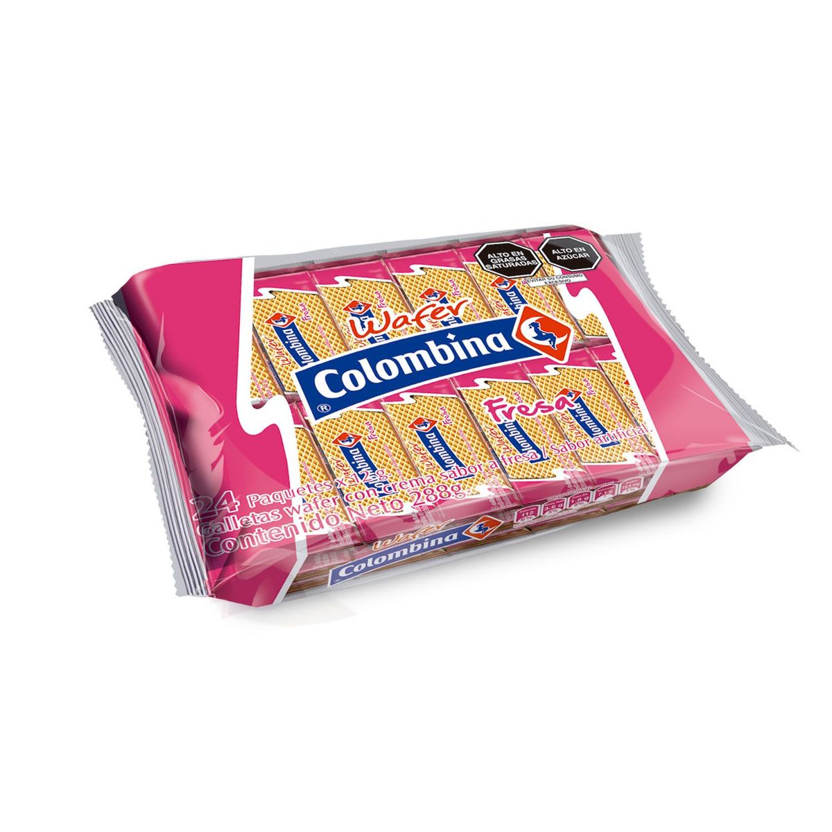 COLOMBINA - Wafer Colombina Fresa Bolsa 288 g