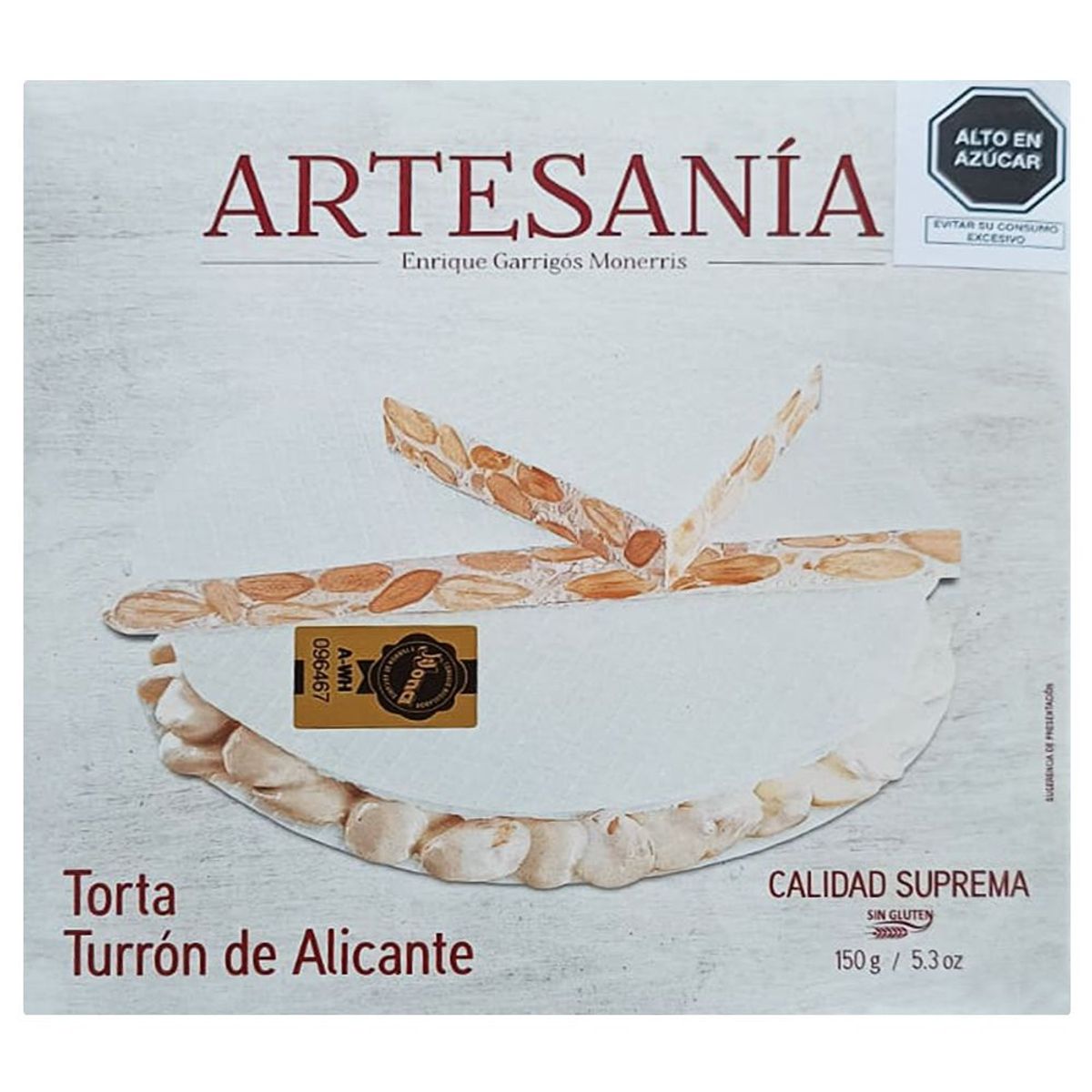 ARTESANIA - Torta Turrón Duro de Alicante Artesanía Empaque 150 g