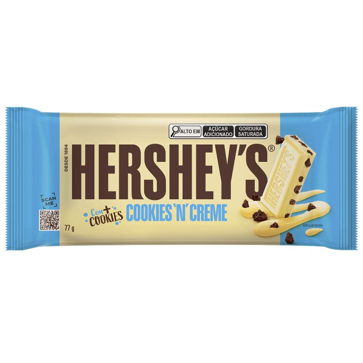HERSHEYS - Chocolate en Tableta Hersheys Cookies and Creme Empaque 77 g