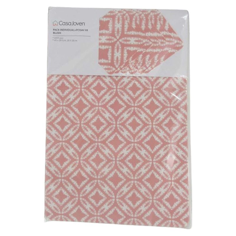 CASA JOVEN - Pack Individual + Posavasos x6 Blush