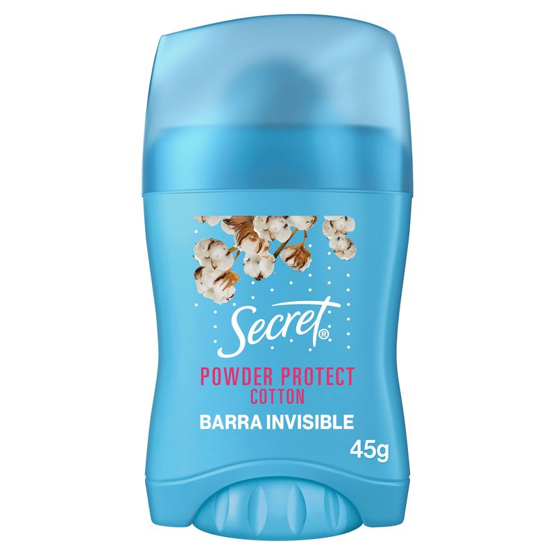 SECRET - Desodorante Secret Barra Invisible Cotton Envase 45 g