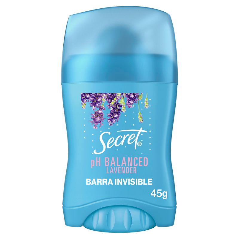 SECRET - Desodorante Secret Barra Invisible PH Balanced Lavanda Envase 45 g