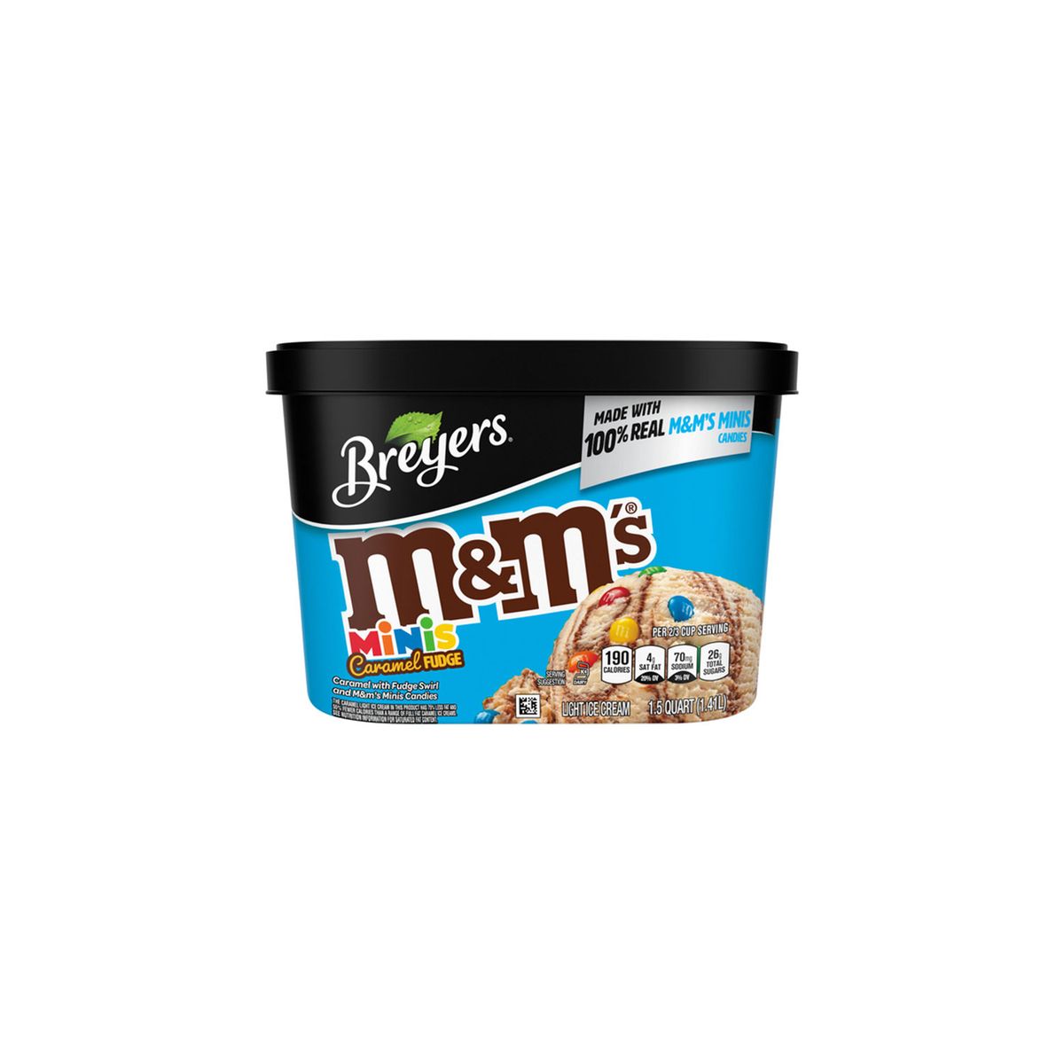  - Helado Breyers M&M Minis Caramel Fudge Pote 1.41 L