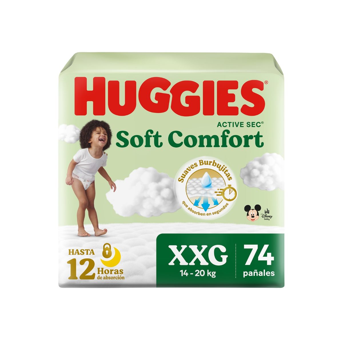HUGGIES - Pañales Huggies Active Sec Talla XXG Empaque 74 Und