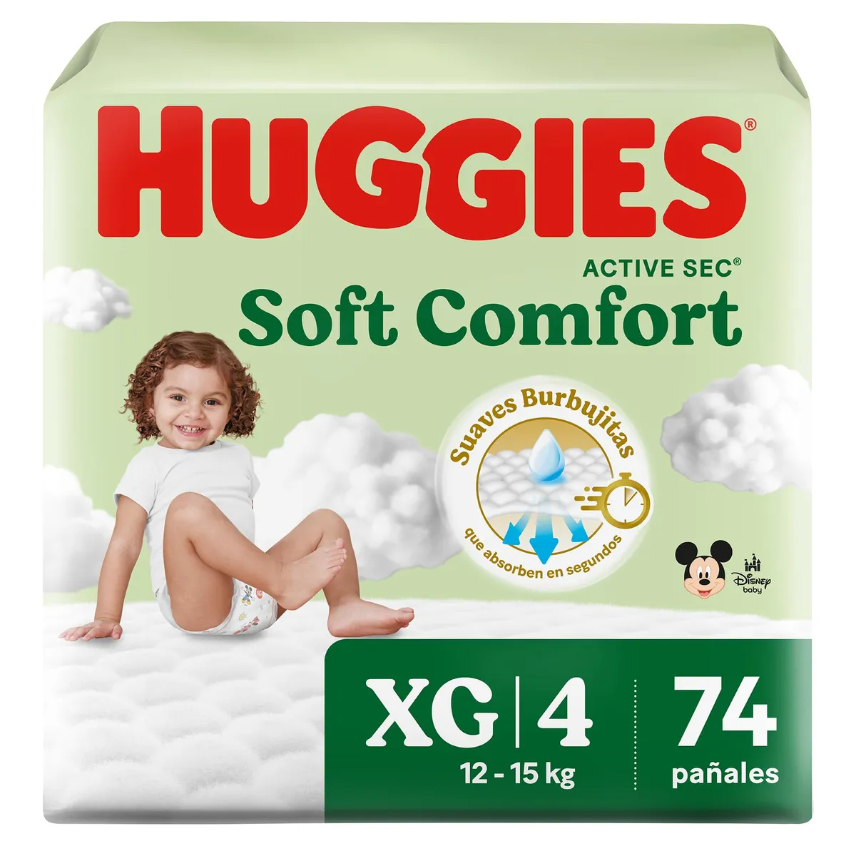 HUGGIES - Pañales Huggies Soft Comfort Talla XG Empaque 74 Und