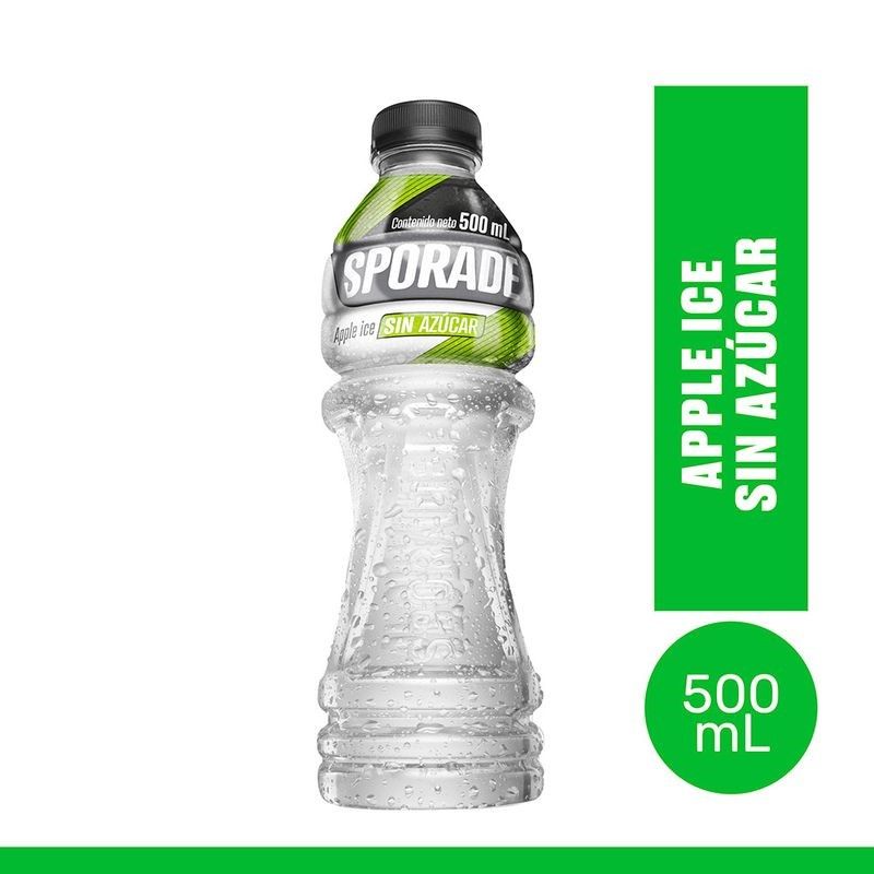 SPORADE - Rehidratante Sporade Apple Ice Sin Azúcar Botella 500 mL