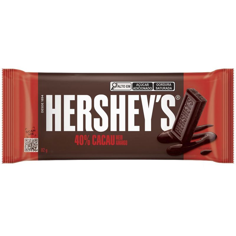 HERSHEYS - Tableta Chocolate Hershey 40% Cacao Empaque 82 g