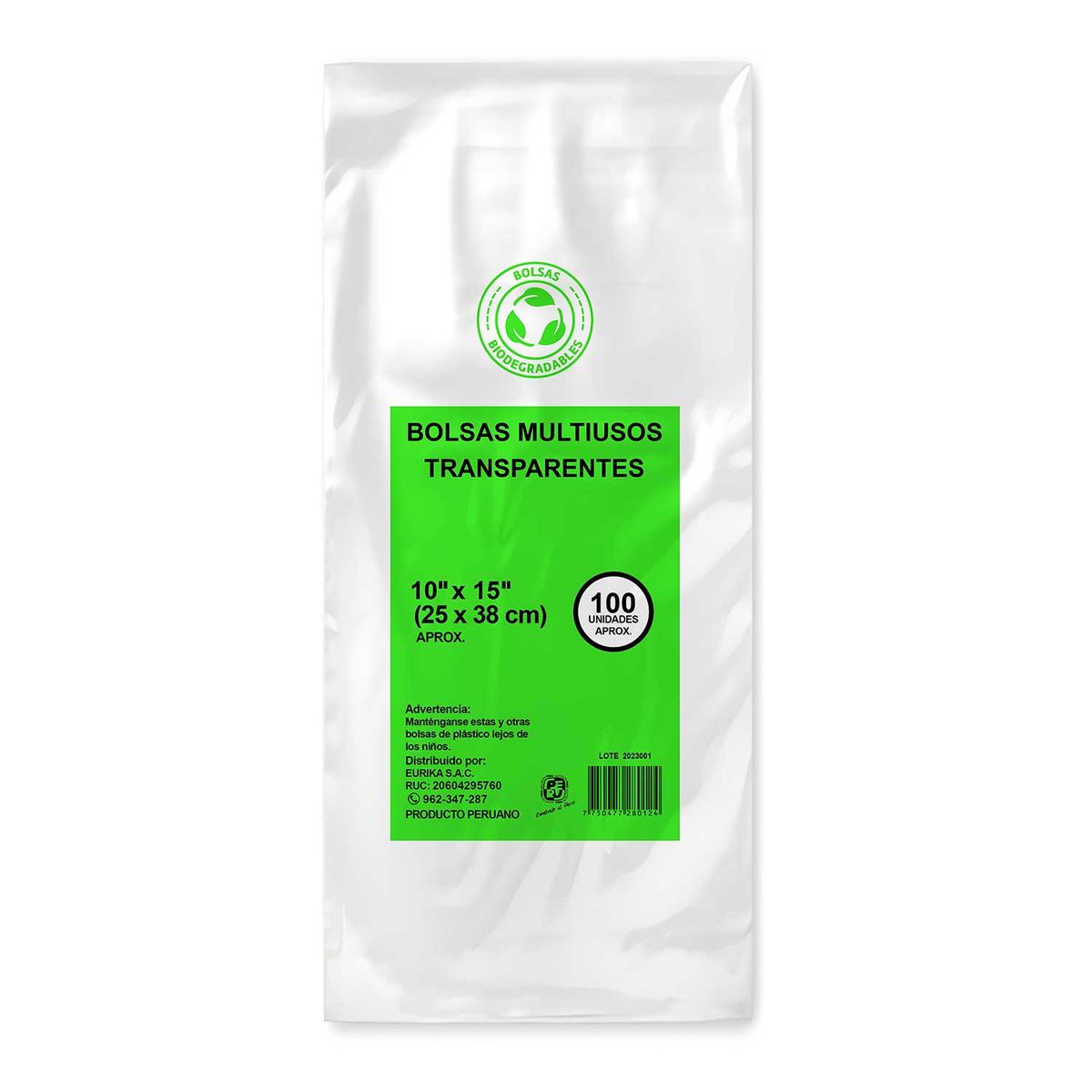 EURIKA - Bolsas Chequera Eurika 25x38cm Empaque 100 Und