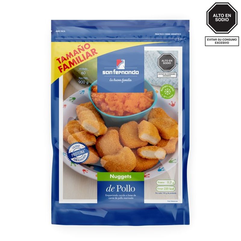 SAN FERNANDO - NUGGETS DE POLLO SAN FERNANDO X900G 60UN
