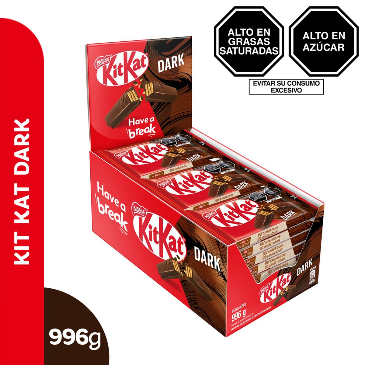 KIT KAT - Wafer Chocolate Kit Kat Dark Display 24 Und