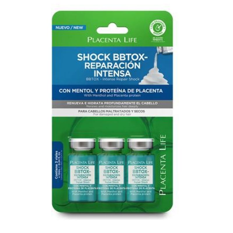 PLACENTA LIFE - Ampolla Placenta Life Bbtox Reparación Intensa Pack 3 Envase 10 mL