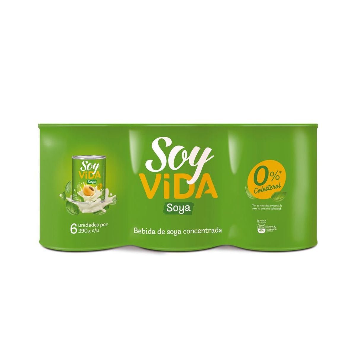 SOY VIDA - Bebida de Soya Soy Vida Sixpack Lata 390 g