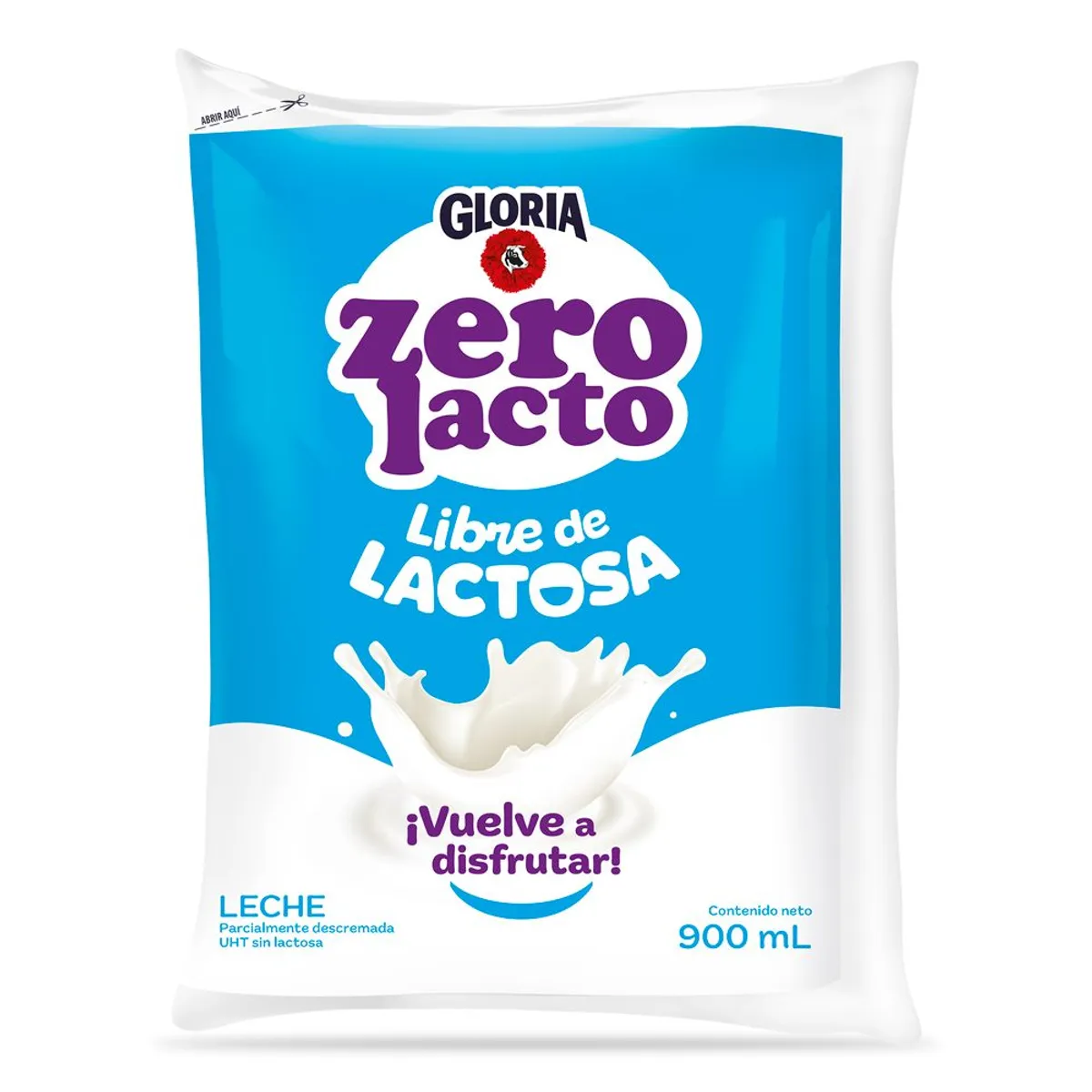 GLORIA - Leche UHT Gloria Zero Lacto Bolsa 900 mL