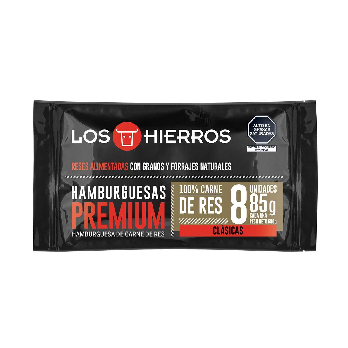 LOS HIERROS - Hamburguesa Premium Clásica de Res Los Hierros Empaque 680 g