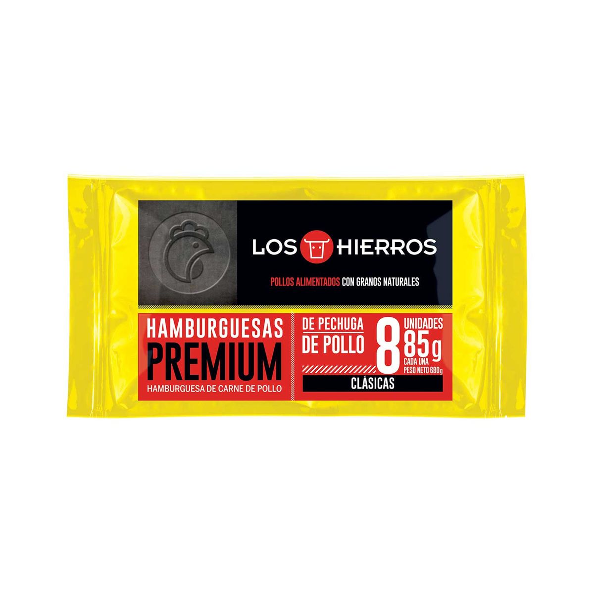 LOS HIERROS - Hamburguesa Premium de Pollo Los Hierros Empaque 8 Und