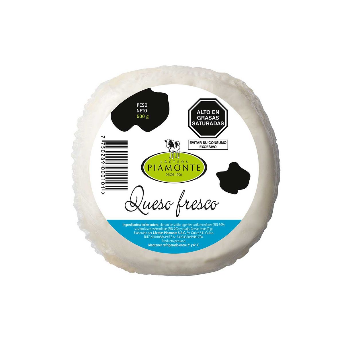 PIAMONTE - Queso Fresco Piamonte Empaque 500 g