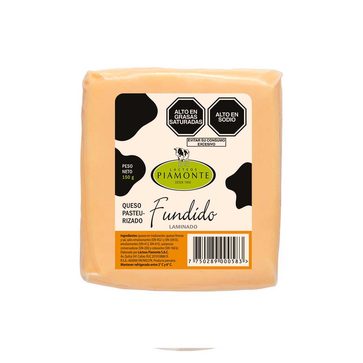 PIAMONTE - Queso Fundido Laminado Piamonte Empaque 150 g