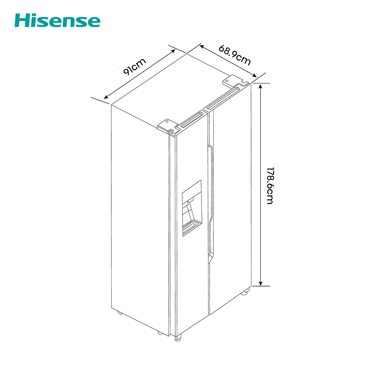 HISENSE - Refrigeradora Hisense Side by Side Negra 535L No Frost
