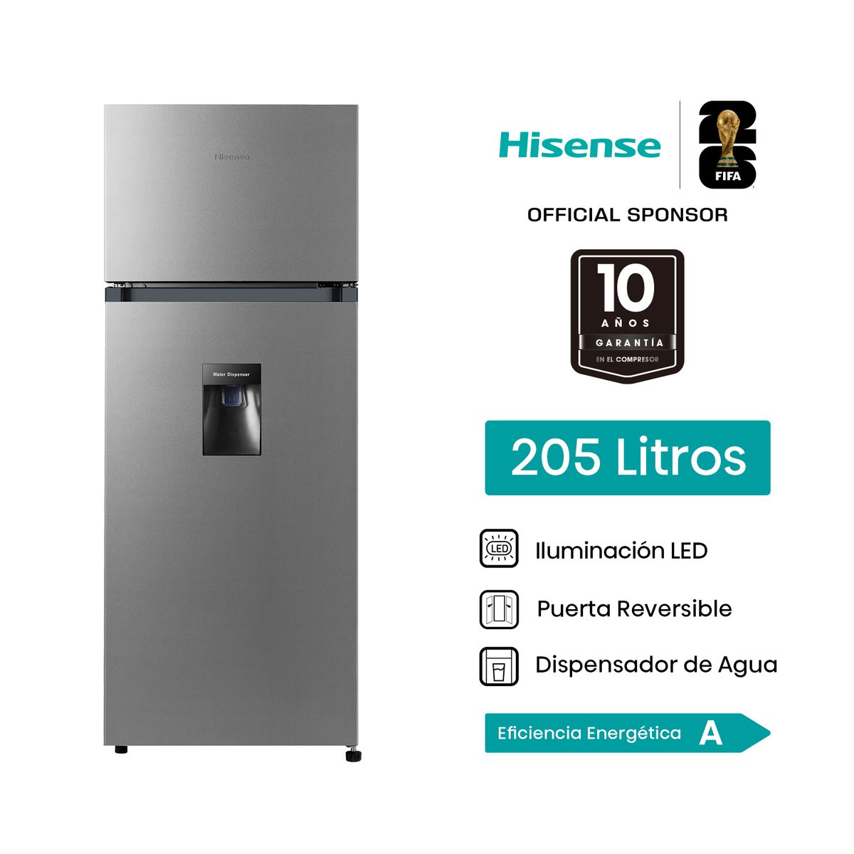 HISENSE - Refrigeradora Hisense RD267H Gris 205L Frost