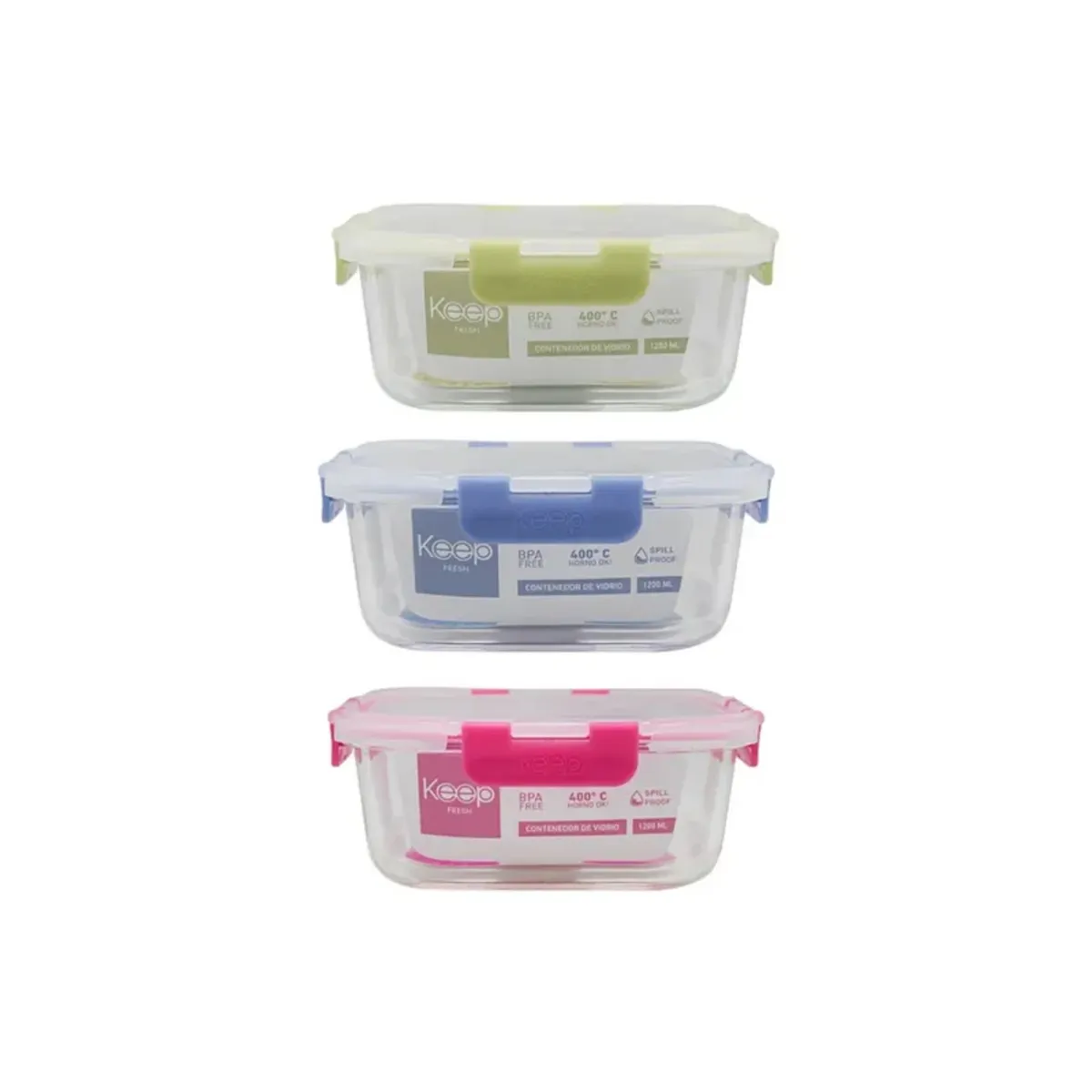 Keep - Hermético Cuadrado 1200mL Glass Keep