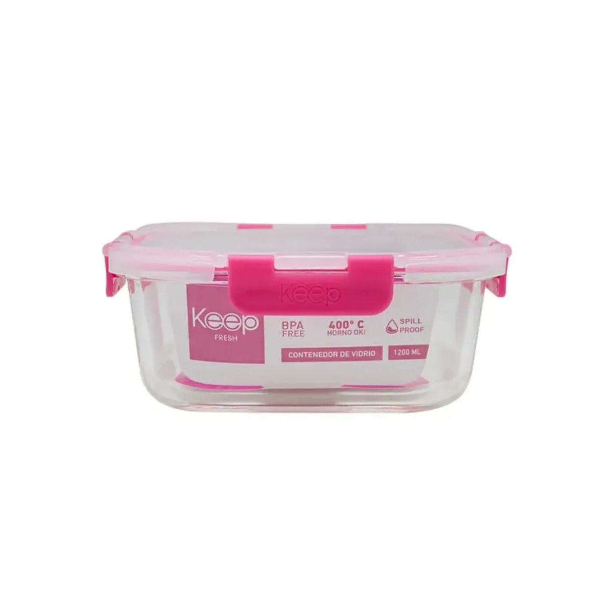 Keep - Hermético Cuadrado 1200mL Glass Keep