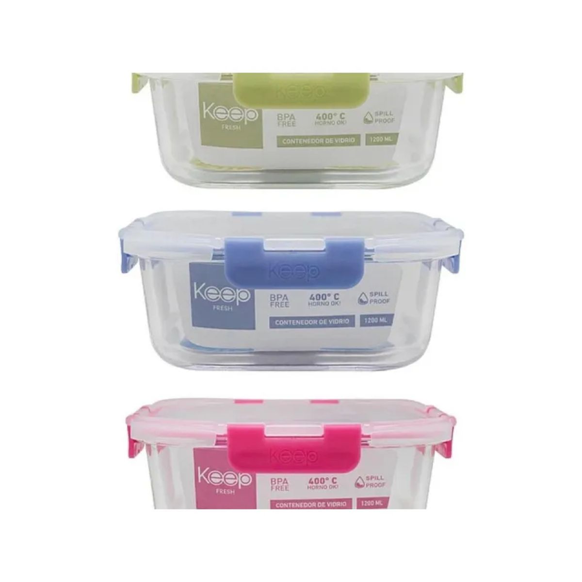 Keep - Hermético Cuadrado 2200mL Glass Keep