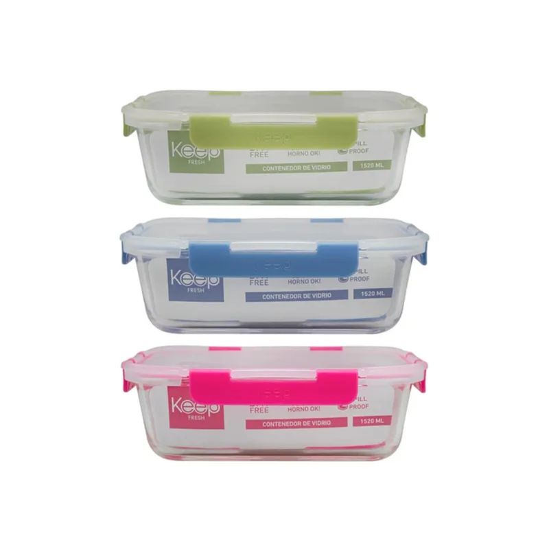 Keep - Hermético Rectangular 1520mL Glass Keep