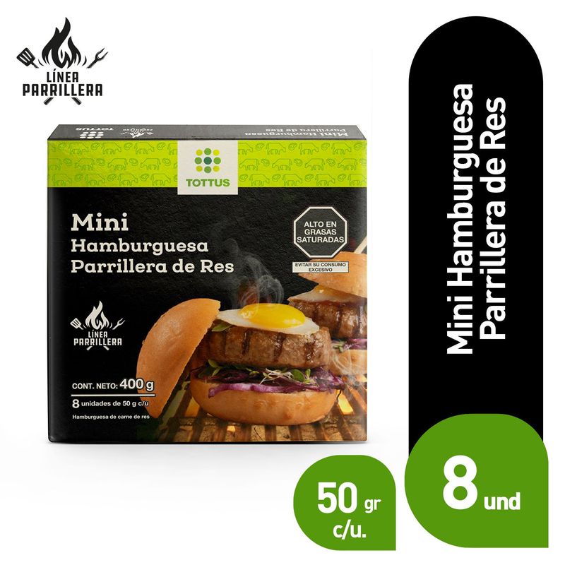 TOTTUS - Mini Hamburguesa Parrillera Tottus 8 Un
