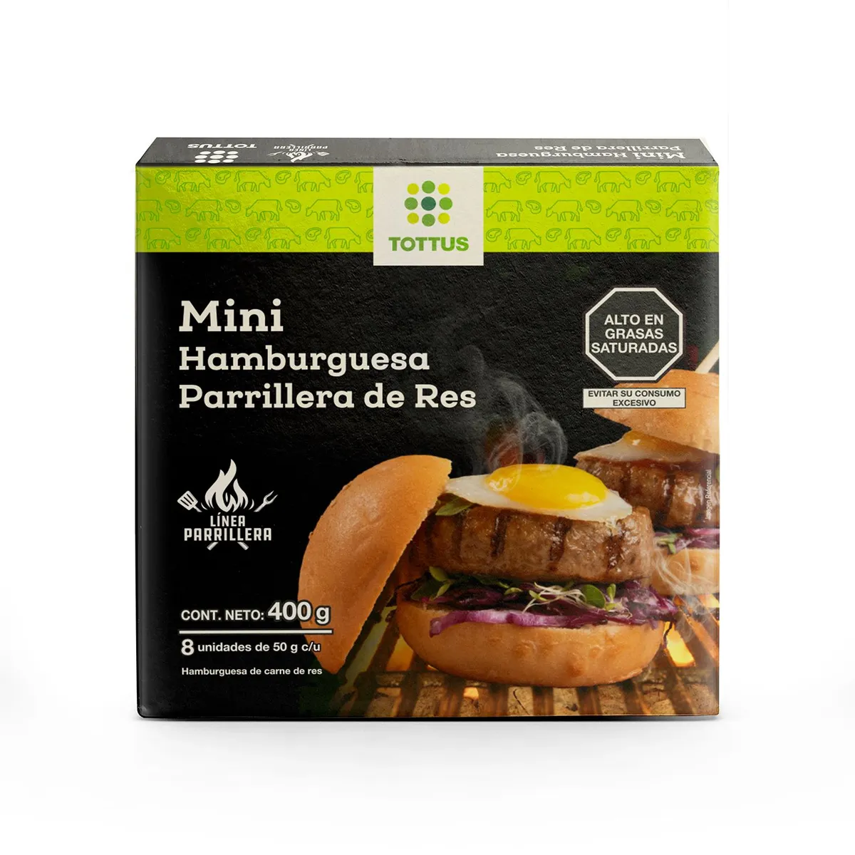 TOTTUS - Mini Hamburguesa Parrillera Tottus Caja 8 Und