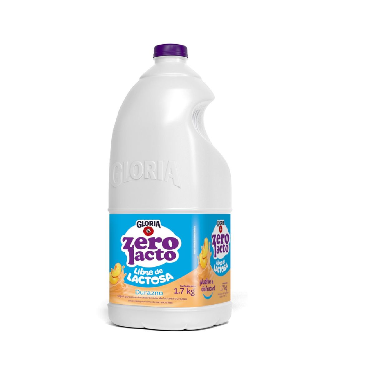GLORIA - Yogurt Gloria Zero Lacto Durazno Botella 1.7 Kg