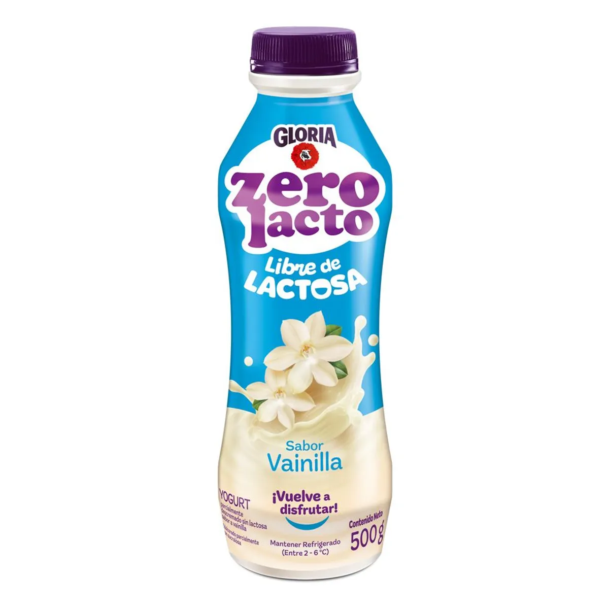 GLORIA - Yogurt Gloria Zero Lacto Vainilla Botella 500 g
