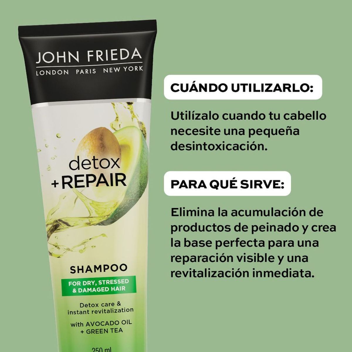 JOHN FRIEDA - Shampoo John Frieda Detox Reparación Botella 250 mL