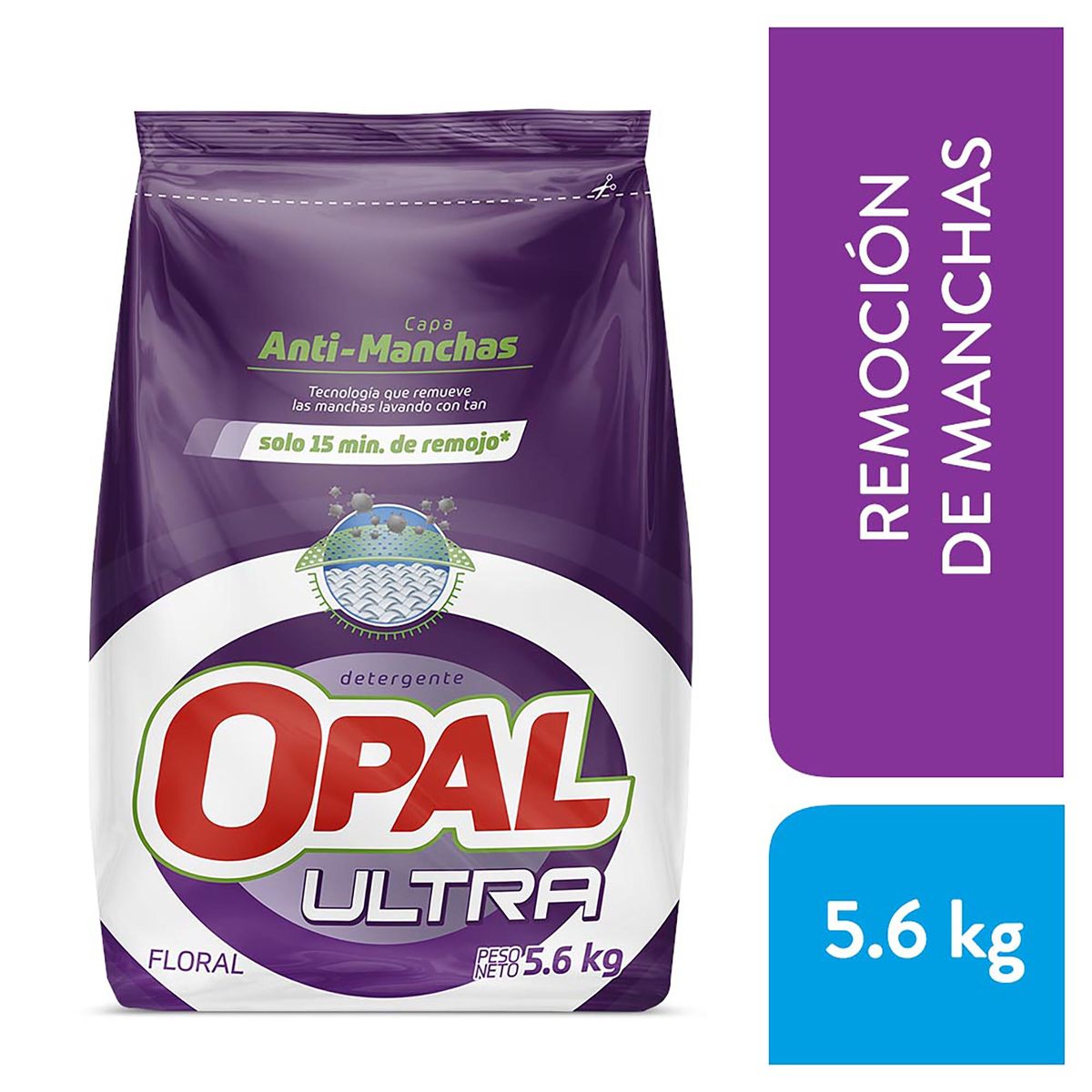 OPAL - Detergente en Polvo Opal Ultra Antimanchas Bolsa 5.6 Kg
