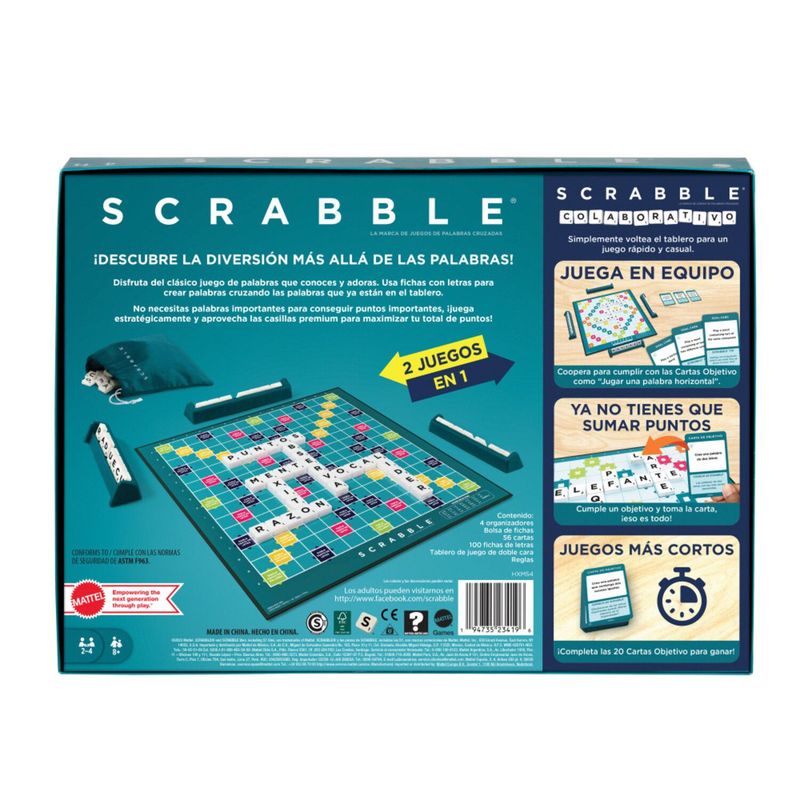  - Scrabble Mattel 2 en 1 Colaborativo
