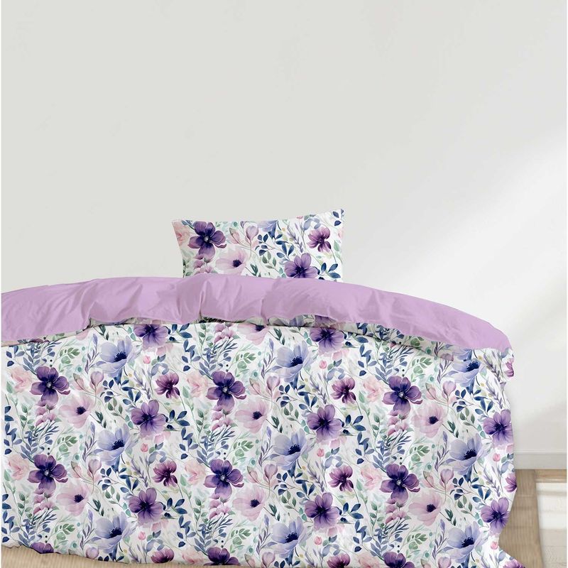 CASA JOVEN - Cubrecama Vera Estampado Lila 1.5 Plaza