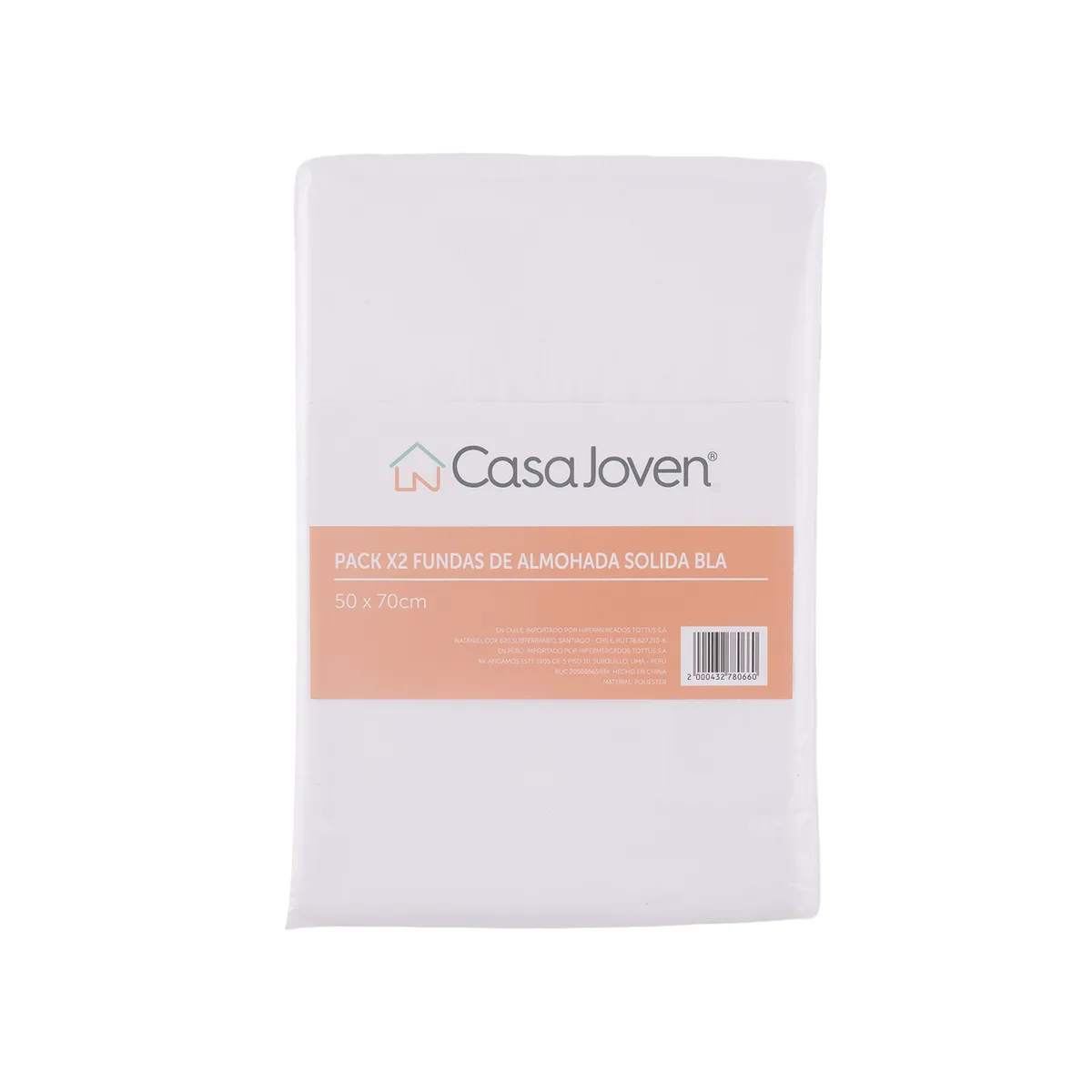 CASA JOVEN - Pack X2 Fundas de Almohada Solida Bla