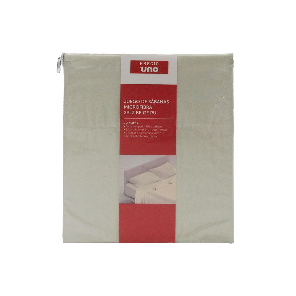 Precio Uno - Juego de Sábanas Microfibra 2Plz Beige Pu