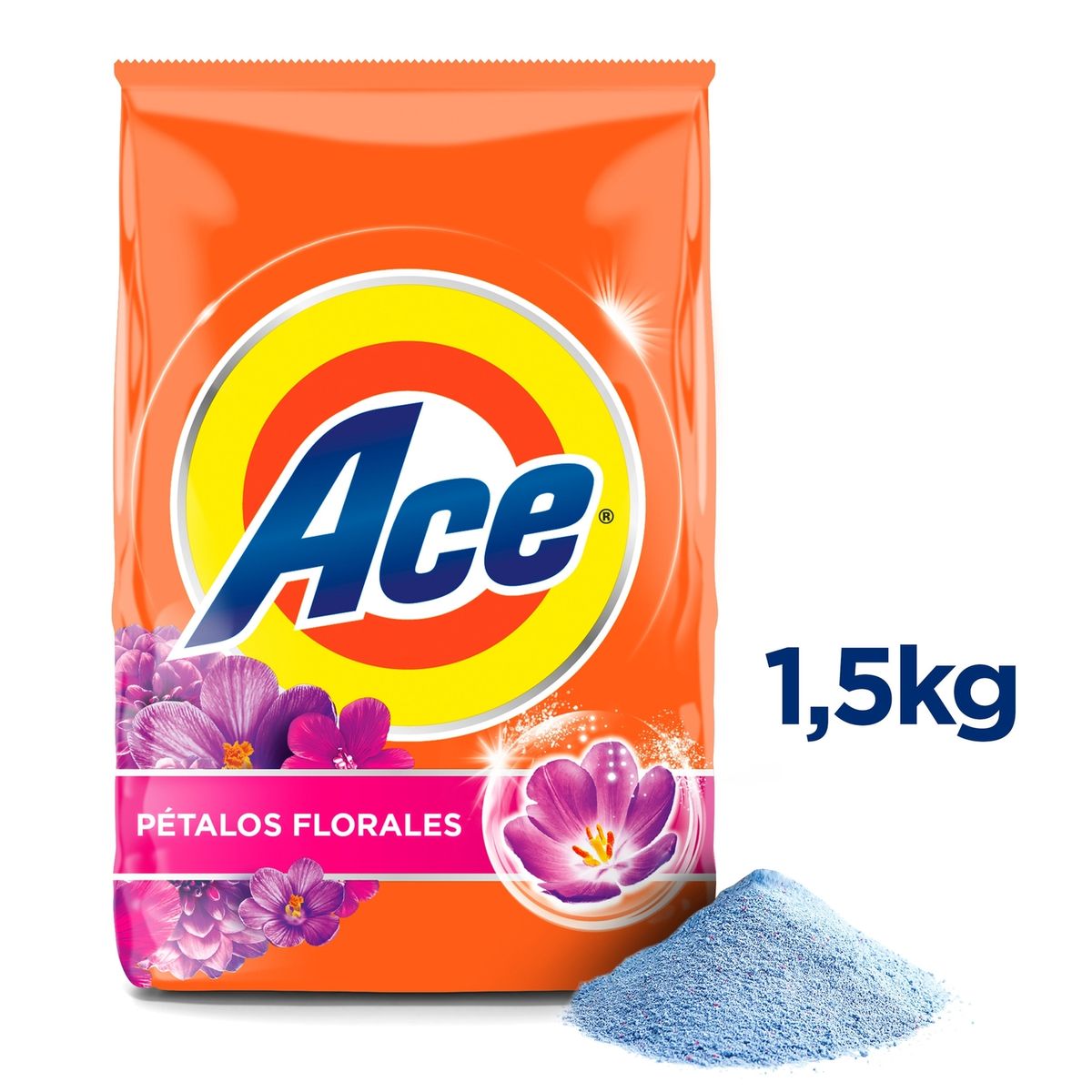 ACE - Detergente en Polvo Ace Pétalos Florales Bolsa 1.5 Kg