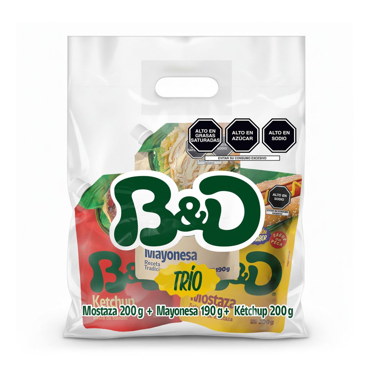 B&D - Pack B&D Ketchup 200 g + Mostaza 200 g + Mayonesa 190 g