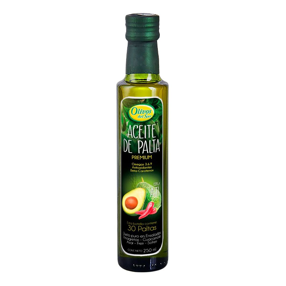 OLIVOS DEL SUR - Aceite de Palta Olivos del Sur con Ají Envase 250 mL