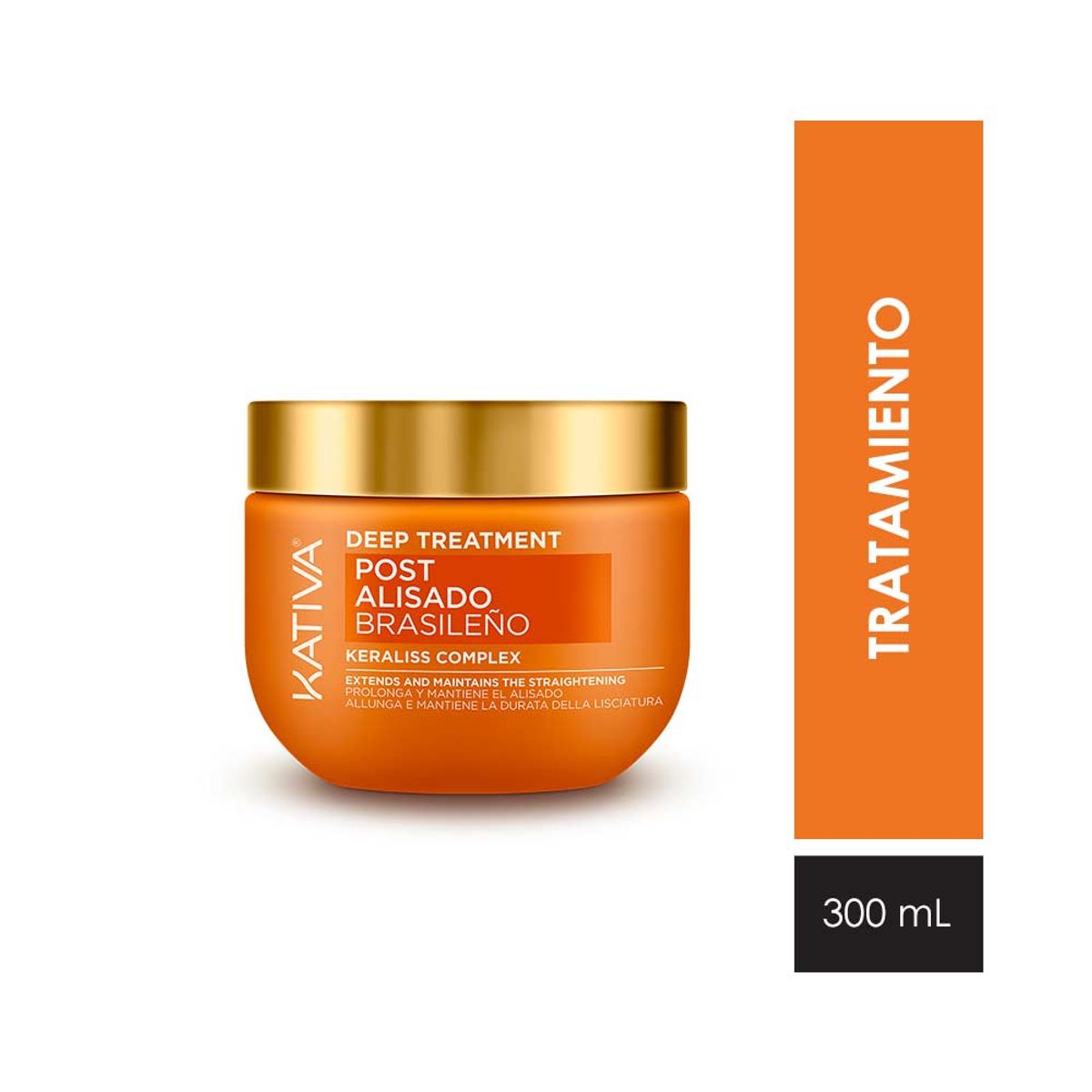 KATIVA - Crema Capilar Kativa Post Alisado Brasilero Deep Treat Envase 300 mL