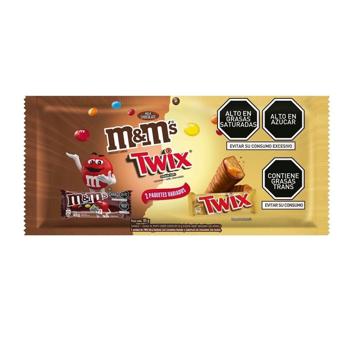 MM - M&Ms Duo Milk Choc 45G + Twix Cookie 40G