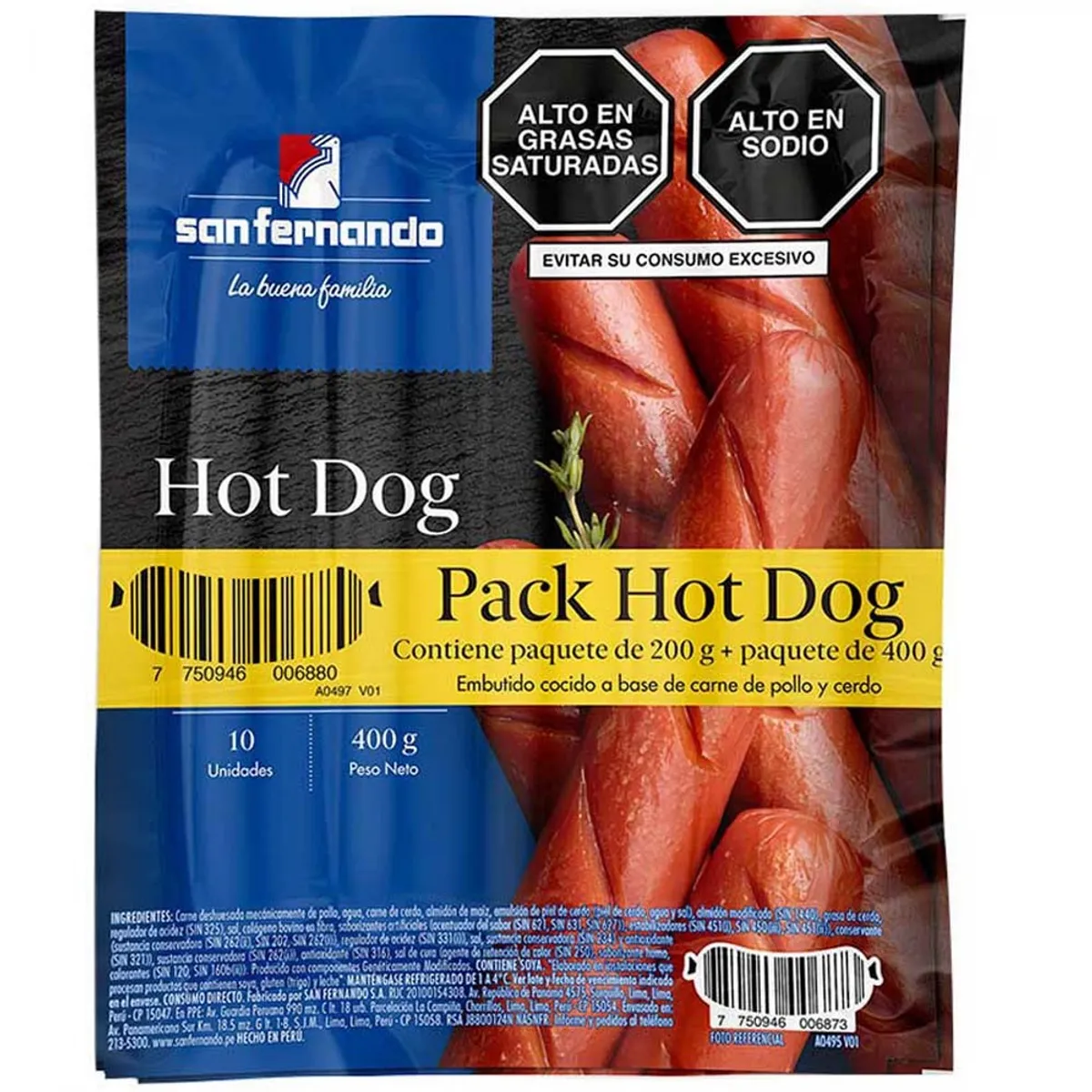 SAN FERNANDO - Pack Hot Dog San Fernando Empaque 600 g