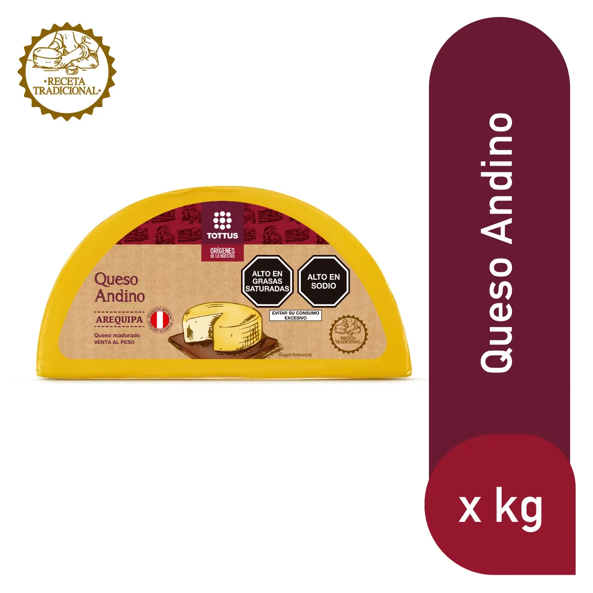 TOTTUS ORIGENES - Queso Andino Arequipa Tottus Origenes x Kg