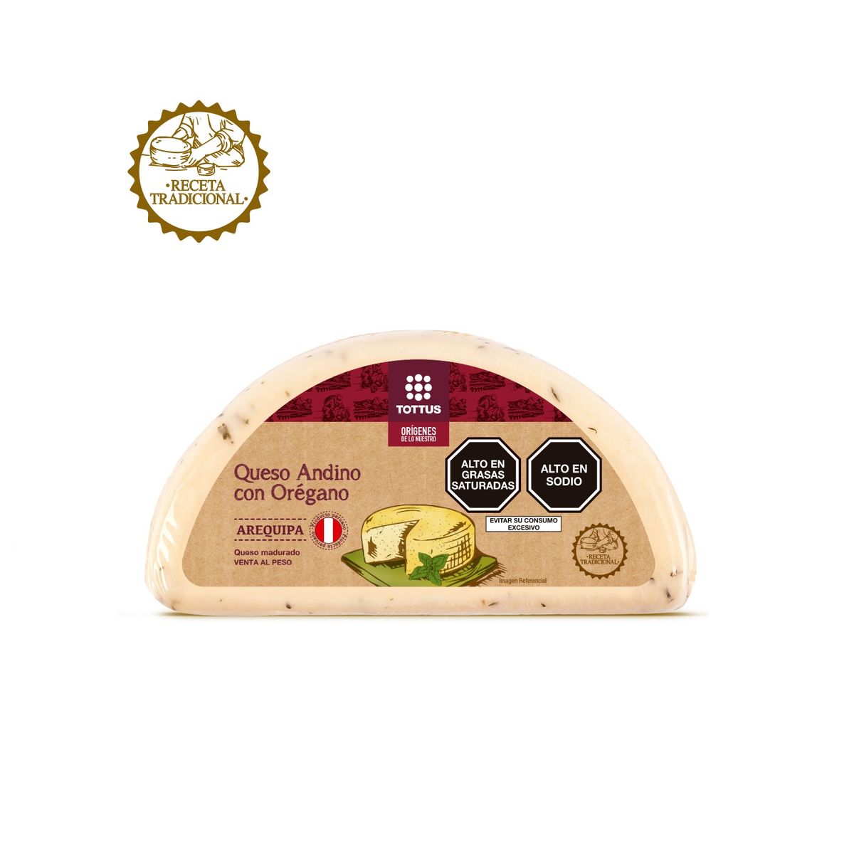TOTTUS ORIGENES - Queso Andino con Orégano Tottus Origenes x Kg